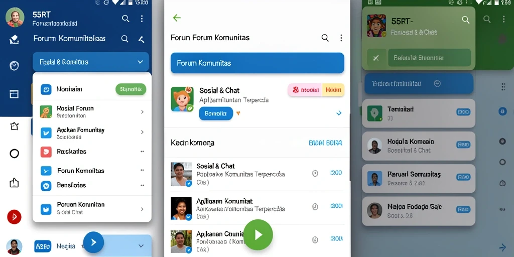 Tampilan antarmuka Forum Komunitas 55RT yang interaktif dan menarik.