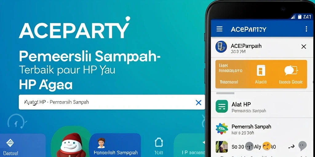Antarmuka aplikasi ACEPARTY yang menunjukkan fungsi Pembersih Sampah.