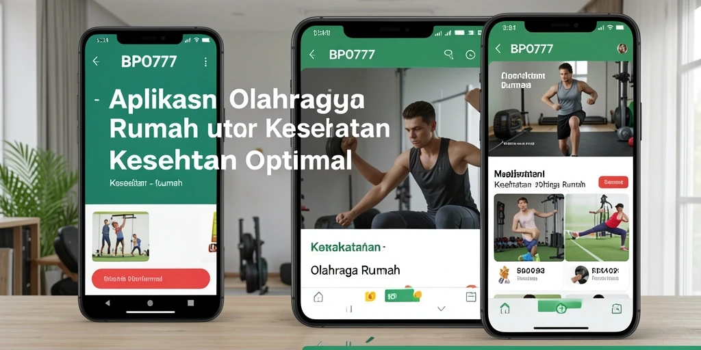 Antarmuka aplikasi BPO777 yang memudahkan pengguna berolahraga di rumah.