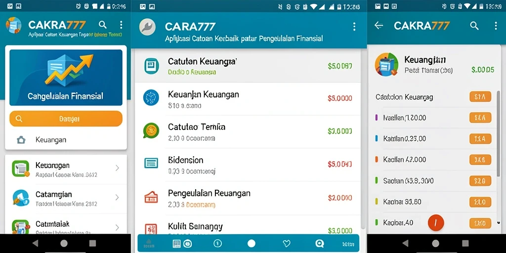 Antarmuka CAKRA777 yang memudahkan pencatatan keuangan.