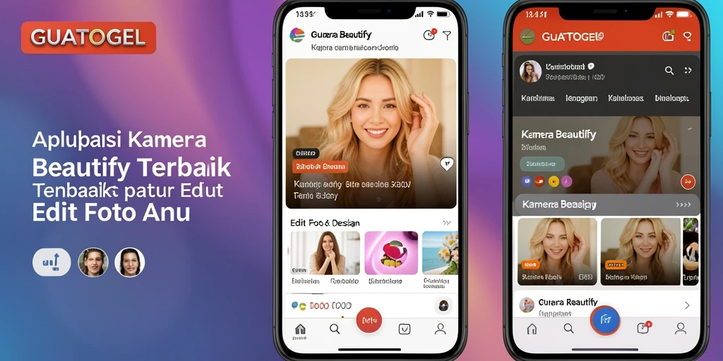 Tampilan antarmuka lengkap GUATOGEL untuk editing foto cepat dan mudah.