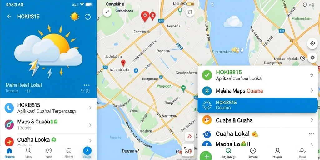 Tampilan antarmuka aplikasi HOKI8815 yang menampilkan informasi cuaca lokal.