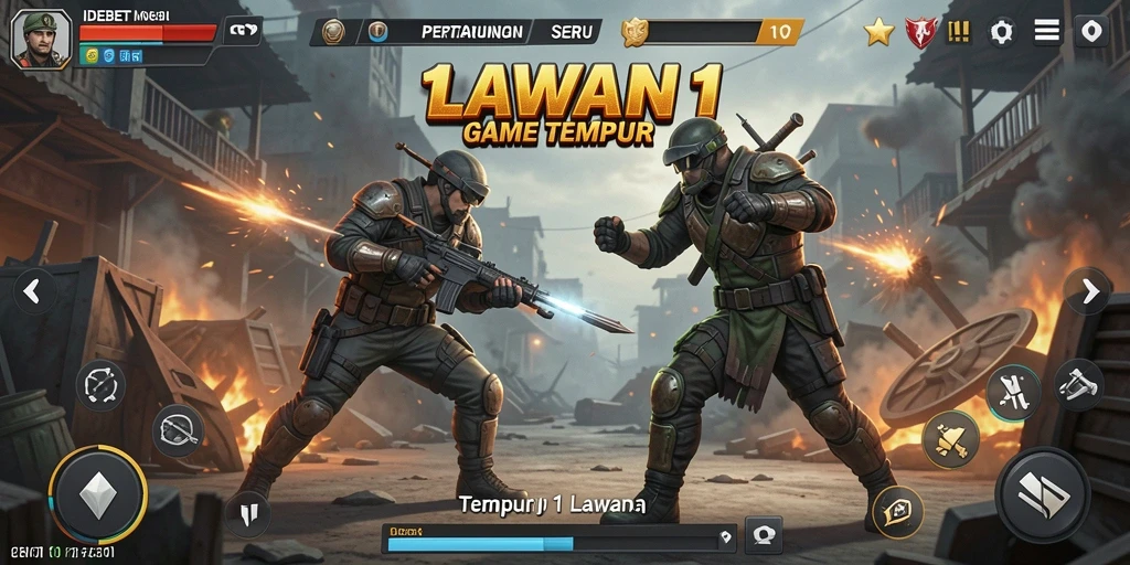Tampilan antarmuka yang dinamis untuk Tempur 1 Lawan 1.