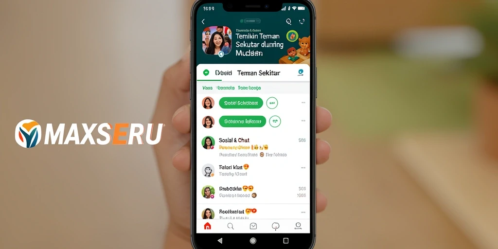 Tampilan antarmuka aplikasi MAXSERU yang modern dan menarik.