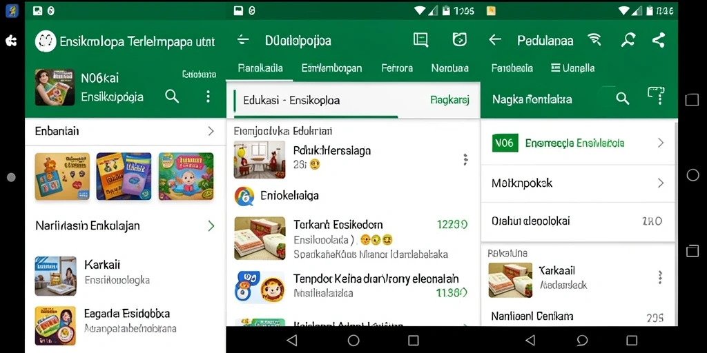 Antarmuka aplikasi Ensiklopedia N06 yang menarik dan mudah digunakan.
