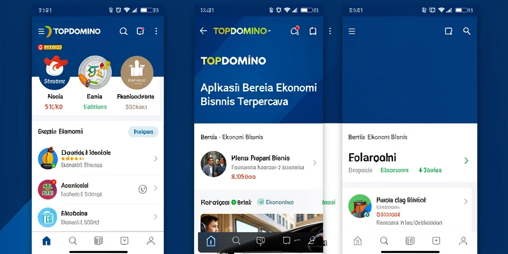 Antarmuka aplikasi TOPDOMINO yang modern dan informatif.