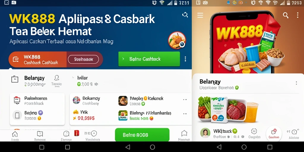 Tampilan antarmuka utama aplikasi WK888 untuk fungsi cashback.