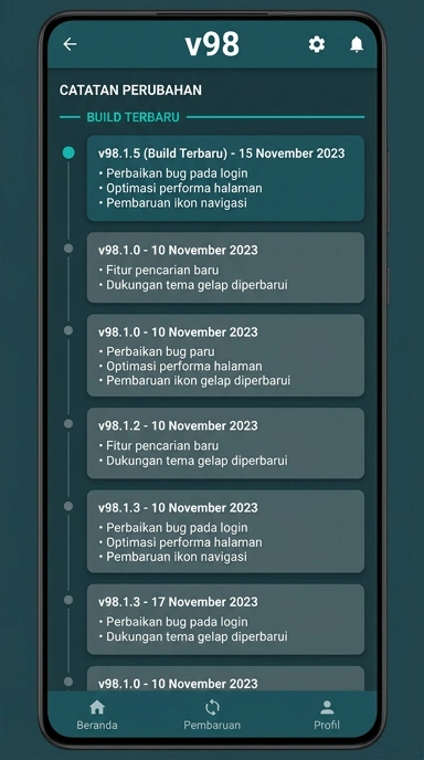 Riwayat Versi v98 untuk Pengguna Android Indonesia